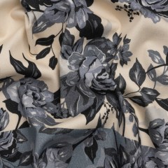 Brushed Stretch Cotton Twill Panel – Blue and Cream Roses – Mood Exclusive Space for Grace Brushed Stretch Cotton Twill Panel – Blue and Cream Roses – Mood Exclusive Space for Grace