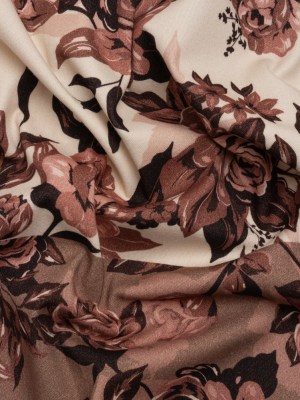 Brushed Stretch Cotton Twill Panel – Wine and Cream Roses – Mood Exclusive Space for Grace Brushed Stretch Cotton Twill Panel – Wine and Cream Roses – Mood Exclusive Space for Grace