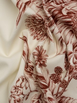 Brushed Stretch Cotton Twill Print – Cranberry Red and White Floral Border Stripes – Mood Exclusive Sanctuary Sketch Brushed Stretch Cotton Twill Print – Cranberry Red and White Floral Border Stripes – Mood Exclusive Sanctuary Sketch