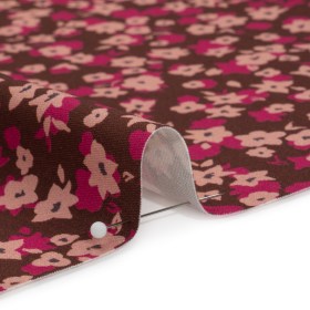 Stretch Cotton Twill Print – Brown and Pink Floral – Mood Exclusive Petals to Pick Stretch Cotton Twill Print – Brown and Pink Floral – Mood Exclusive Petals to Pick