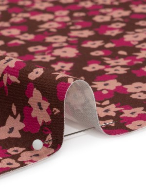 Stretch Cotton Twill Print – Brown and Pink Floral – Mood Exclusive Petals to Pick Stretch Cotton Twill Print – Brown and Pink Floral – Mood Exclusive Petals to Pick