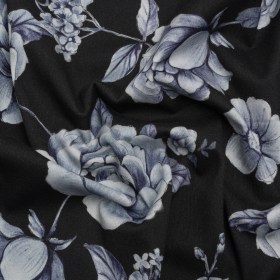 Brushed Stretch Cotton Twill Print – Midnight Navy and Blue Gray Floral – Mood Exclusive Bushel and a Peck Brushed Stretch Cotton Twill Print – Midnight Navy and Blue Gray Floral – Mood Exclusive Bushel and a Peck