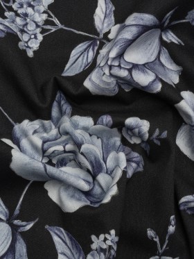 Brushed Stretch Cotton Twill Print – Midnight Navy and Blue Gray Floral – Mood Exclusive Bushel and a Peck Brushed Stretch Cotton Twill Print – Midnight Navy and Blue Gray Floral – Mood Exclusive Bushel and a Peck