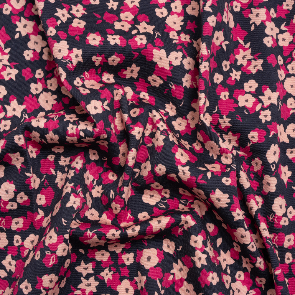 Stretch Cotton Twill Print – Navy and Pink Floral – Mood Exclusive Petals to Pick Stretch Cotton Twill Print – Navy and Pink Floral – Mood Exclusive Petals to Pick