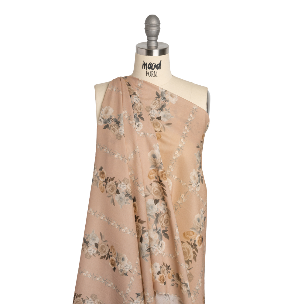 Mood Exclusive Dusty Rose Prosaic Petals Cotton Voile Panel Mood Exclusive Dusty Rose Prosaic Petals Cotton Voile Panel