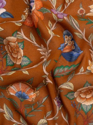 Mood Exclusive Brown Musee des Fleurs Viscose Georgette Mood Exclusive Brown Musee des Fleurs Viscose Georgette