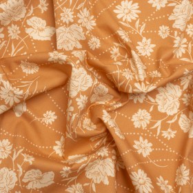 Stretch Cotton Poplin Print – Tan Flowers and Dotted Lines – Mood Exclusive Errands of Bees Stretch Cotton Poplin Print – Tan Flowers and Dotted Lines – Mood Exclusive Errands of Bees