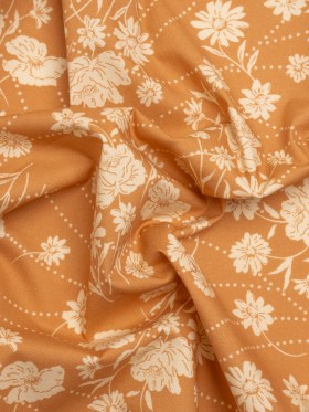 Stretch Cotton Poplin Print – Tan Flowers and Dotted Lines – Mood Exclusive Errands of Bees Stretch Cotton Poplin Print – Tan Flowers and Dotted Lines – Mood Exclusive Errands of Bees