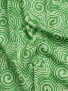 Mood Exclusive Green Artsy Aesthetic Stretch Cotton Poplin Mood Exclusive Green Artsy Aesthetic Stretch Cotton Poplin