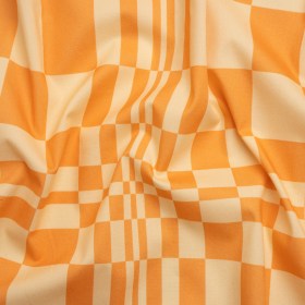 Mood Exclusive Creamsicle Cheeky Checkers Stretch Cotton Poplin Mood Exclusive Creamsicle Cheeky Checkers Stretch Cotton Poplin