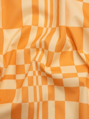 Mood Exclusive Creamsicle Cheeky Checkers Stretch Cotton Poplin Mood Exclusive Creamsicle Cheeky Checkers Stretch Cotton Poplin