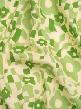 Mood Exclusive Green Puddled Petals Stretch Cotton Poplin Mood Exclusive Green Puddled Petals Stretch Cotton Poplin