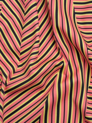 Stretch Cotton Twill Print – Pink, Yellow and Black Broken Stripes – Mood Exclusive Outta Line Stretch Cotton Twill Print – Pink, Yellow and Black Broken Stripes – Mood Exclusive Outta Line