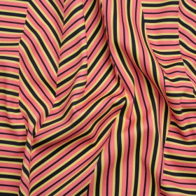 Stretch Cotton Twill Print – Pink, Yellow and Black Broken Stripes – Mood Exclusive Outta Line Stretch Cotton Twill Print – Pink, Yellow and Black Broken Stripes – Mood Exclusive Outta Line