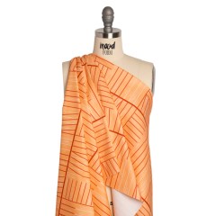 Stretch Cotton Twill Print – Orange Lines in Blocks – Mood Exclusive Structurally Sound Stretch Cotton Twill Print – Orange Lines in Blocks – Mood Exclusive Structurally Sound