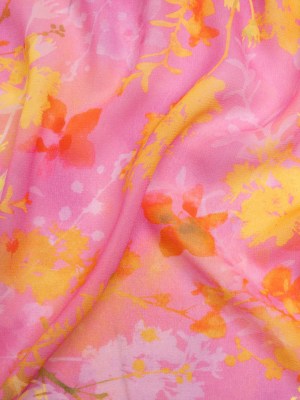 Mood Exclusive Pink Sapling Silhouette Viscose Georgette Mood Exclusive Pink Sapling Silhouette Viscose Georgette