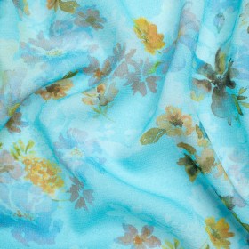Mood Exclusive Blue Promise of Spring Viscose Georgette Mood Exclusive Blue Promise of Spring Viscose Georgette