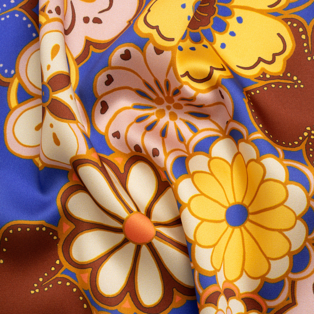 Recycled Polyester Twill Print – Yellow, Blue and Brown Floral – Mood Exclusive Confectioner’s Crocus Recycled Polyester Twill Print – Yellow, Blue and Brown Floral – Mood Exclusive Confectioner’s Crocus