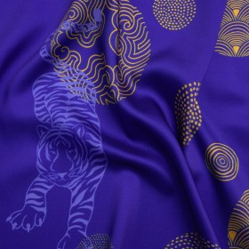 Recycled Polyester Twill Print – Blue and Yellow Tigers and Circles – Mood Exclusive Last Known Survivor Recycled Polyester Twill Print – Blue and Yellow Tigers and Circles – Mood Exclusive Last Known Survivor