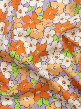 Mood Exclusive Lavender Clementine Fields Cotton Poplin Mood Exclusive Lavender Clementine Fields Cotton Poplin