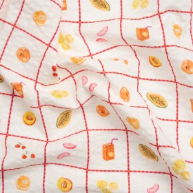 Cotton and Viscose Striped Seersucker Print – White Windowpane Checks and Fruit – Mood Exclusive Fruit Juice Jackpot Cotton and Viscose Striped Seersucker Print – White Windowpane Checks and Fruit – Mood Exclusive Fruit Juice Jackpot