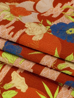 Mood Exclusive Yellow Skyfall Garden Stretch Polyester Seersucker Mood Exclusive Yellow Skyfall Garden Stretch Polyester Seersucker