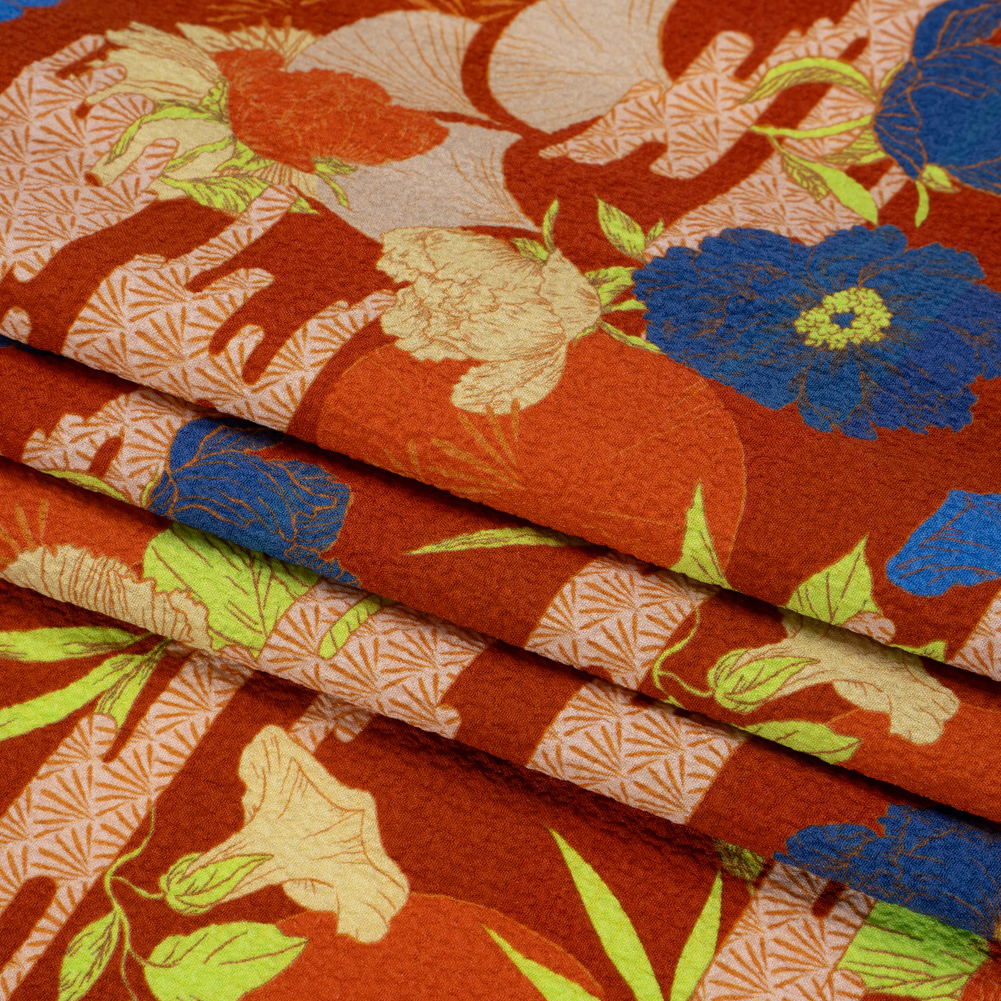 Mood Exclusive Yellow Skyfall Garden Stretch Polyester Seersucker Mood Exclusive Yellow Skyfall Garden Stretch Polyester Seersucker