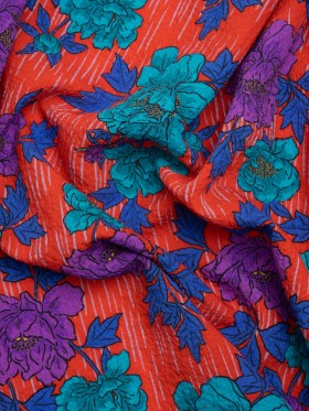 Mood Exclusive Red Through the Rain Stretch Polyester Seersucker Mood Exclusive Red Through the Rain Stretch Polyester Seersucker