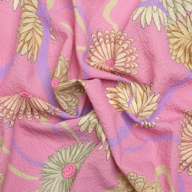 Mood Exclusive Pink Goodness Gardens Stretch Polyester Seersucker Mood Exclusive Pink Goodness Gardens Stretch Polyester Seersucker