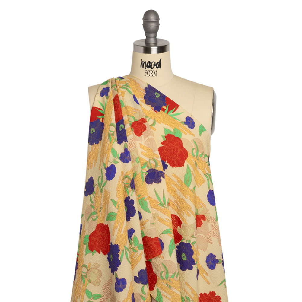 Mood Exclusive Rust Skyfall Garden Stretch Polyester Seersucker Mood Exclusive Rust Skyfall Garden Stretch Polyester Seersucker