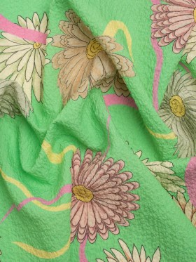 Mood Exclusive Green Goodness Gardens Stretch Polyester Seersucker Mood Exclusive Green Goodness Gardens Stretch Polyester Seersucker