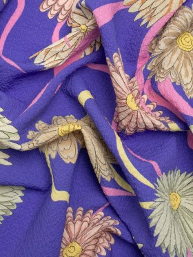 Mood Exclusive Blue Goodness Gardens Stretch Polyester Seersucker Mood Exclusive Blue Goodness Gardens Stretch Polyester Seersucker