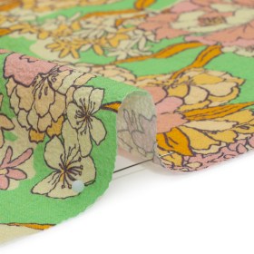Mood Exclusive Green Cherry Blossom Lessons Stretch Polyester Seersucker Mood Exclusive Green Cherry Blossom Lessons Stretch Polyester Seersucker