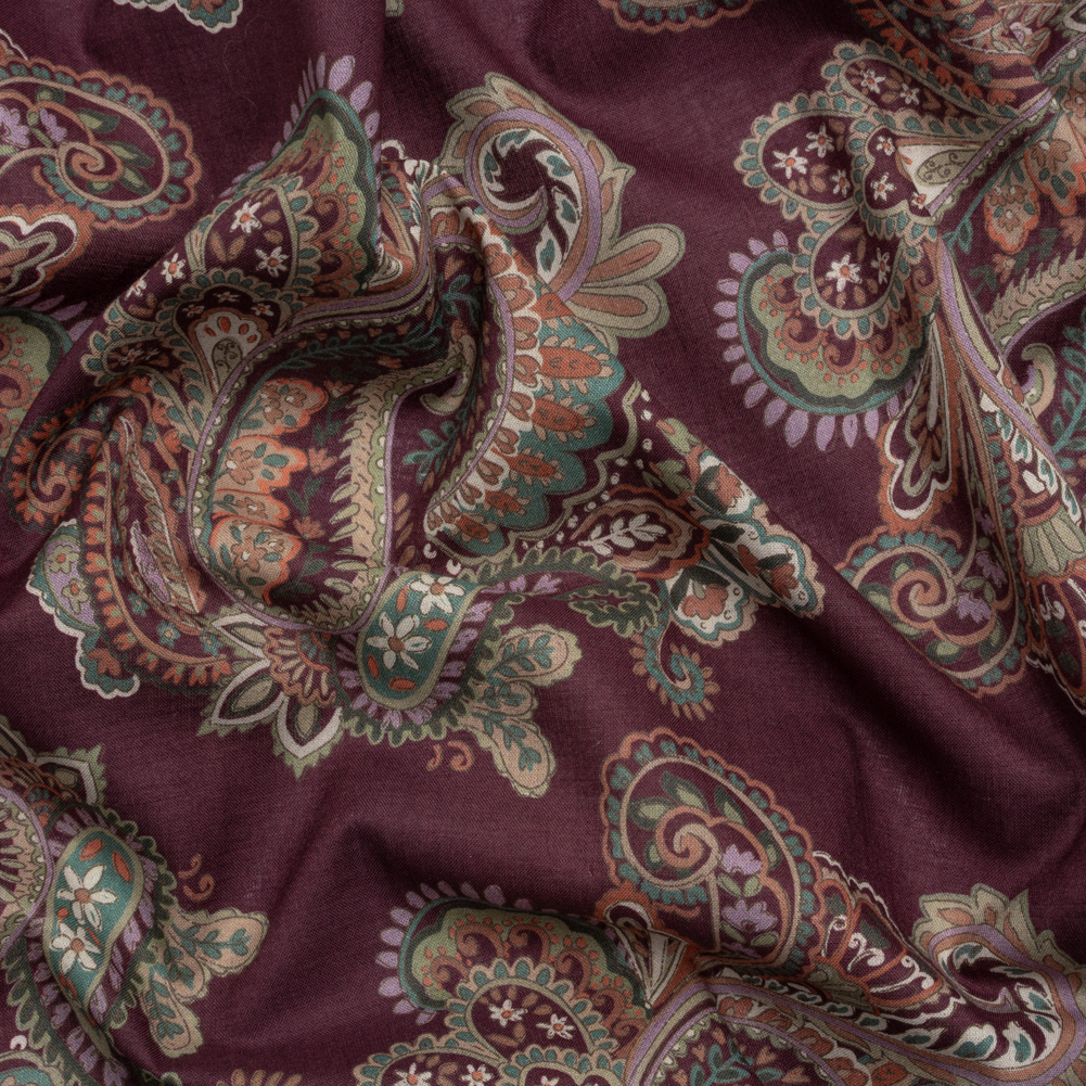 Cotton Voile Print – Burgundy and Green Paisley – Mood Exclusive Giving Thanks Cotton Voile Print – Burgundy and Green Paisley – Mood Exclusive Giving Thanks