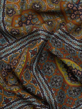 Mood Exclusive Ochre Basilica Bella Metallic Dotted Crinkled Viscose Crepe Mood Exclusive Ochre Basilica Bella Metallic Dotted Crinkled Viscose Crepe