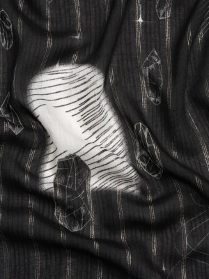 Mood Exclusive Black Tour de Quartz Metallic Pinstriped Viscose Dobby Mood Exclusive Black Tour de Quartz Metallic Pinstriped Viscose Dobby