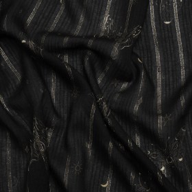 Mood Exclusive Black Sky Sanctuary Metallic Pinstriped Viscose Dobby Mood Exclusive Black Sky Sanctuary Metallic Pinstriped Viscose Dobby