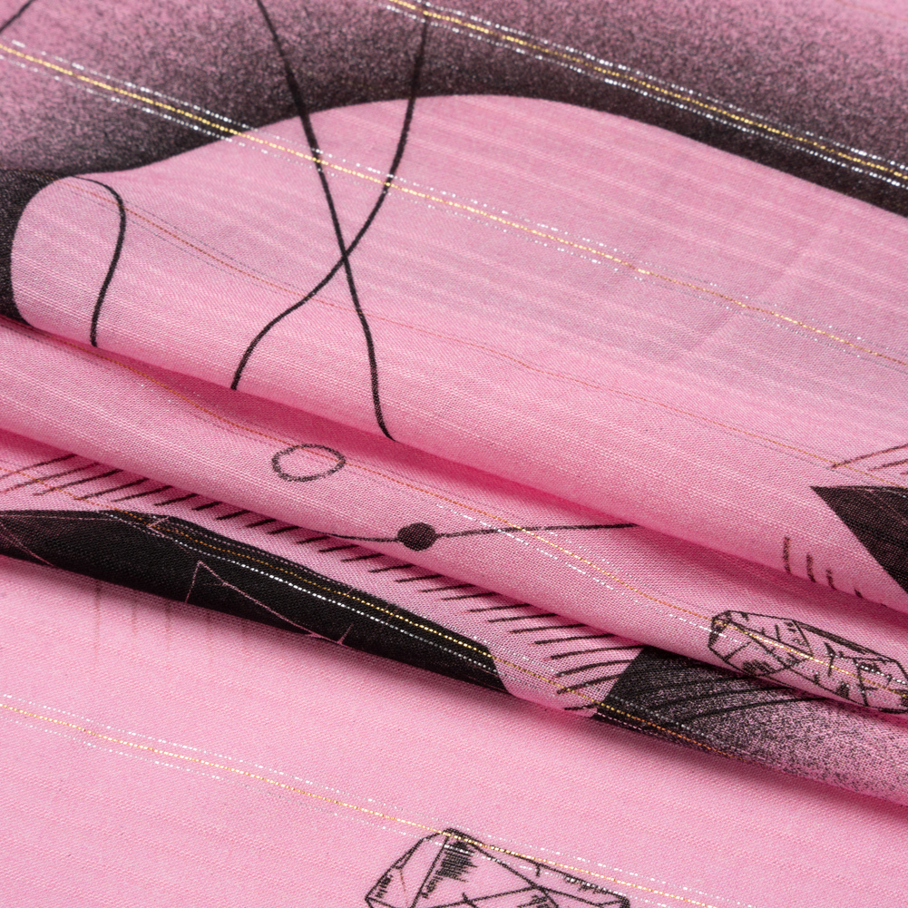 Mood Exclusive Pink Tour de Quartz Metallic Pinstriped Viscose Dobby Mood Exclusive Pink Tour de Quartz Metallic Pinstriped Viscose Dobby