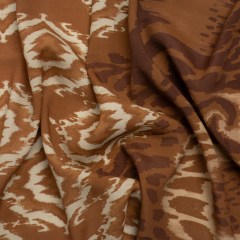 Sustainable Viscose Crepe Print – Brown and Beige Ikat Abstract – Mood Exclusive Woodgrain Test Sustainable Viscose Crepe Print – Brown and Beige Ikat Abstract – Mood Exclusive Woodgrain Test