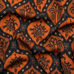 Sustainable Viscose Crepe Print – Orange and Black Floral Ogees – Mood Exclusive Salem Surroundings Sustainable Viscose Crepe Print – Orange and Black Floral Ogees – Mood Exclusive Salem Surroundings