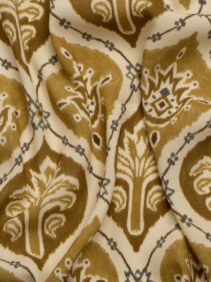 Sustainable Viscose Crepe Print – Golden Olive and Beige Floral Ogees – Mood Exclusive Salem Surroundings Sustainable Viscose Crepe Print – Golden Olive and Beige Floral Ogees – Mood Exclusive Salem Surroundings
