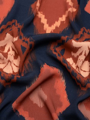 Sustainable Viscose Crepe Print – Navy, Red and Yellow Ikat Diamonds – Mood Exclusive Pressed Peonies Sustainable Viscose Crepe Print – Navy, Red and Yellow Ikat Diamonds – Mood Exclusive Pressed Peonies