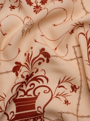 Sustainable Viscose Crepe Print – Beige and Dark Red Flower Vases – Mood Exclusive Persephone’s Treasures Sustainable Viscose Crepe Print – Beige and Dark Red Flower Vases – Mood Exclusive Persephone’s Treasures