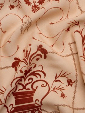 Sustainable Viscose Crepe Print – Beige and Dark Red Flower Vases – Mood Exclusive Persephone’s Treasures Sustainable Viscose Crepe Print – Beige and Dark Red Flower Vases – Mood Exclusive Persephone’s Treasures