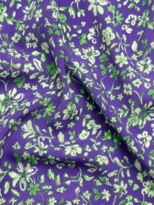Sustainable Viscose Woven Print – Green and Purple Floral – Mood Exclusive Wicked Wildflowers Sustainable Viscose Woven Print – Green and Purple Floral – Mood Exclusive Wicked Wildflowers