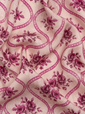 Mood Exclusive Pink Remembering Rosie Viscose Crepe Mood Exclusive Pink Remembering Rosie Viscose Crepe