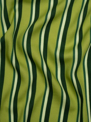 Mood Exclusive Green Seeing Stripes Viscose Crepe Mood Exclusive Green Seeing Stripes Viscose Crepe
