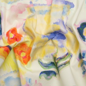 Stretch Cotton Canvas Print – White and Yellow Painterly Floral – Mood Exclusive Step One Stretch Cotton Canvas Print – White and Yellow Painterly Floral – Mood Exclusive Step One