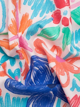 Stretch Cotton Canvas Print – Blue, Green and Pink Floral – Mood Exclusive Downright Dandy Stretch Cotton Canvas Print – Blue, Green and Pink Floral – Mood Exclusive Downright Dandy