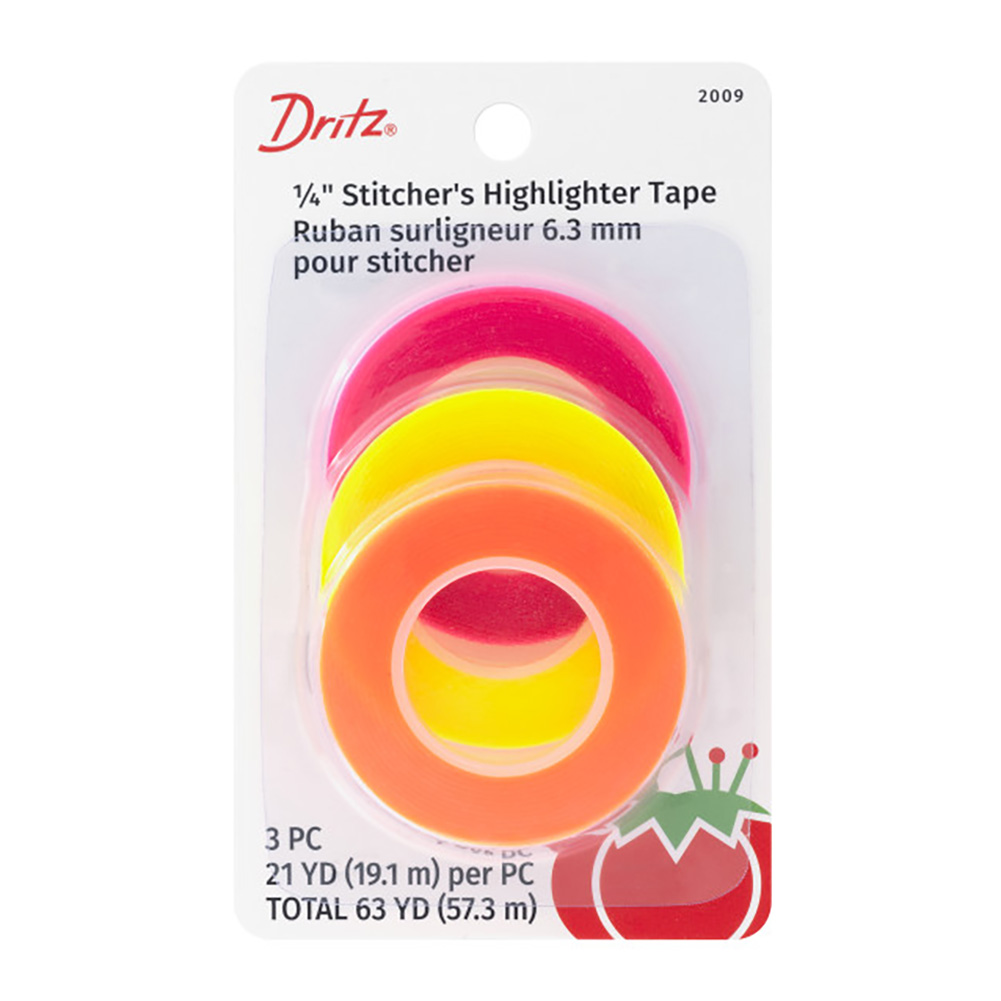 Dritz Stitcher’s Highlighter Tape – Pink, Orange and Yellow – 0.25″ Dritz Stitcher’s Highlighter Tape – Pink, Orange and Yellow – 0.25″